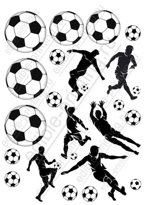 Картинка для торта Футбол и футболисты sp0075 на сахарной бумаге |  Edible-printing.ru