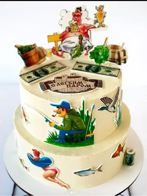 Торт Мания Вафельная картинка на торт рыбаку