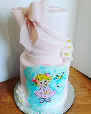 Armine Санкт-Петербург on Instagram: “торт для принцессе Лилит ! картина  ручная. вафельные цветы” | Bow cakes, Diaper cake, Cake