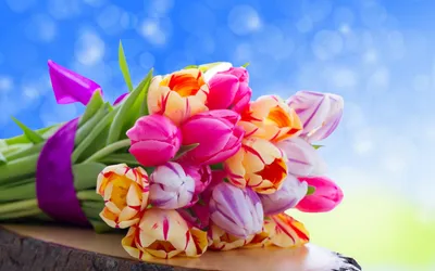 Фон рабочего стола где видно букет, тюльпаны, весенние цветы, красивые обои  на рабочий стол, Bouquet, tulips, spring flowers, beautiful wallpapers