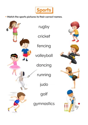 Виды спорта на английском языке: упражнения и карточки — 3mu.ru