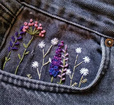 Как преобразить надоевшие джинсы с помощью вышивки | MIAZAR | Дзен