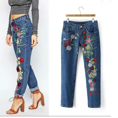 Вышивка на джинсах | Джинсы, Женские украшения, Вышивка
