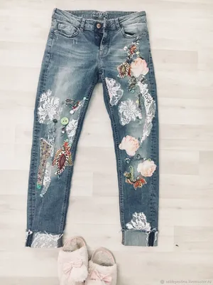 Вышивка на джинсах в интернет-магазине на Ярмарке Мастеров | Джинсы,  Оренбург - доставка по России. Товар продан.