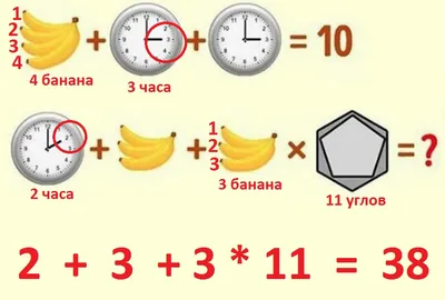Задача на логику о бананах, часах и многоугольниках