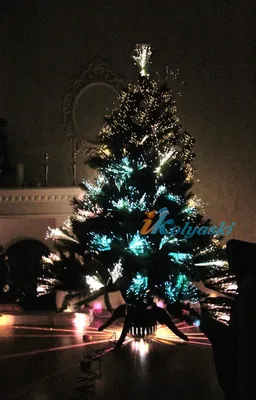 Новогодняя оптоволоконная елка световод Королевская, 91 см, верхушка 3D  звезда, National Tree Company, USA