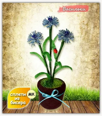 Васильки, мастер-класс плетение из бисера. - Анна Сиротина - скачать на  Wildberries Цифровой | 6935