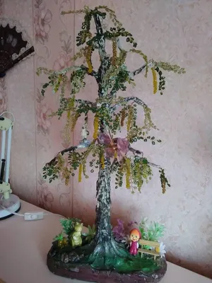Березка из бисера №1. Мастер класс. Часть 1/2. //Birch bead. - YouTube