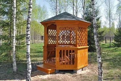 Беседка из стволов деревьев (47 фото) » НА ДАЧЕ ФОТО