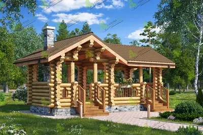 Беседка из профилированного мини бруса (5,8х3,5м)