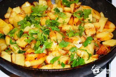 Картошка жаренная на сковороде по-домашнему — Ресторан Орда