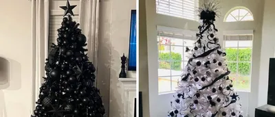 черная рождественская елка стоковое фото. изображение насчитывающей шар -  129724492