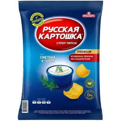 Чипсы картофельные Русская Картошка сметана и укроп, 80г - купить с  доставкой в Самаре в Перекрёстке