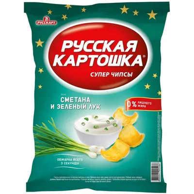 Чипсы картофельные Русская Картошка со вкусом сметаны и лука, 50г - купить  с доставкой в Москве в Перекрёстке