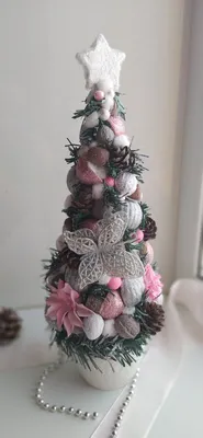 Стильная елка из фоамирана DIY МК Новогодняя елка своими руками Новогодние  поделки мастер класс от магазина рукоделия 100 идей