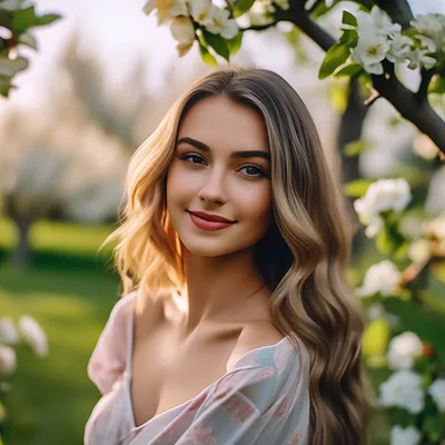 Красивая молодая девушка в саду :: Стоковая фотография :: Pixel-Shot Studio