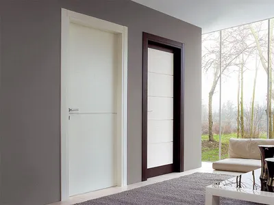 Белая дверь в интерьере