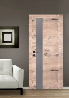 Дверь Profil Doors 12NA цвет Дуб Сонома цвет профиля Черный матовый RAL9005  ||