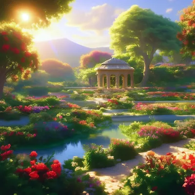 Эдемский сад, фотореалистично красиво…» — создано в Шедевруме
