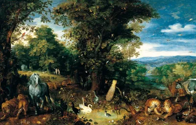 Ян Брейгель Старший - Эдемский сад. 1610-1612, 96×59 см: Описание  произведения | Артхив