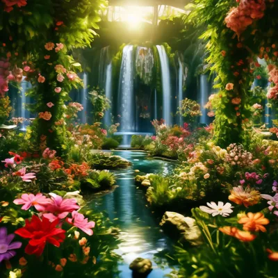 Эпический эдемский сад, много зелени…» — создано в Шедевруме