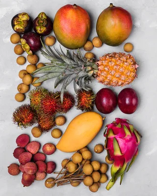 Экзотические фрукты, овощи, чай, подарки