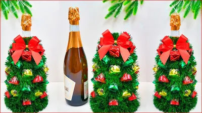 🎄 Christmas Tree made of Champagne and Candies 🎄 Sweet gifts for  Christmas and New Year - YouTube