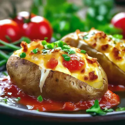 Фаршированная картошка в духовке с беконом и сыром