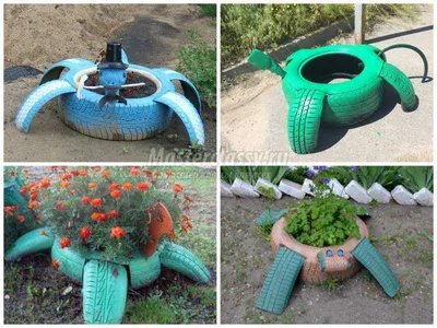 Фигурки из покрышек на портале Сделай сам