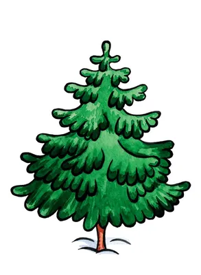 Кисть для новогодней елки нарисованная вручную для New Yea Векторное  изображение ©Poliashenko 515605934