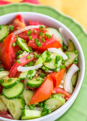 Салат из помидоров и огурцов|Салаты для диабетиков