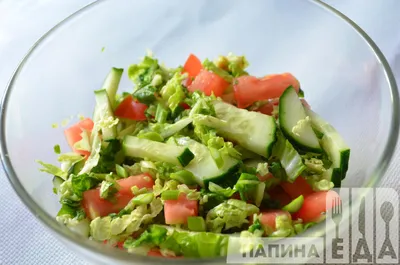 Салат зеленый из помидор и огурцов | «Вкусномир» | комбинат питания