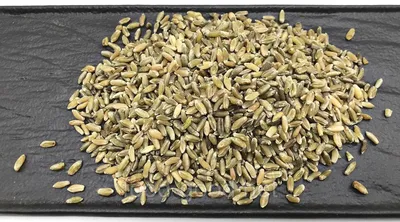 Уши пшеницы и чаша зерна пшеницы на коричневом деревянном фоне Stock Photo  | Adobe Stock
