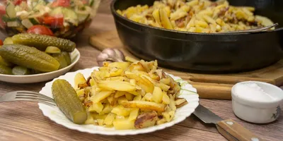 Жареная картошка на сковороде | Пикабу