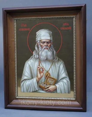 Греческая православная деревянная икона Святого Луки Крымского с  22-каратным золотым листом – Agiografia Icons