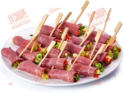 Канапе с мясом овощи и морепродукты стоковое фото ©Lester120 35262883