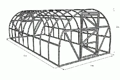 Каркас теплицы ПОЗИМЬ:2*4м (ш.0,6м,61кг) комплект с фурнитурой и кольями –  интернет-магазин Моя родня.