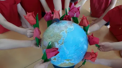Аппликация на День Земли (подходит для индивидуальной работы) | скачать и  распечатать