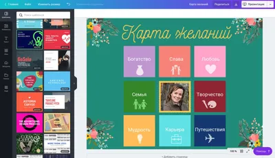 Создайте карту желаний онлайн бесплатно с помощью конструктора Canva