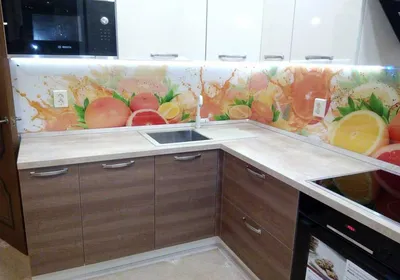 Фартук на кухню из пластика фрукты в воде 600 мм (длина 2 м) купить в СПб ☎  +7(904)602-86-26.