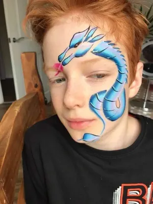 Аквагрим Дракон: рисунки Дракончика на лице | Dragon face painting, Face  painting designs, Face painting