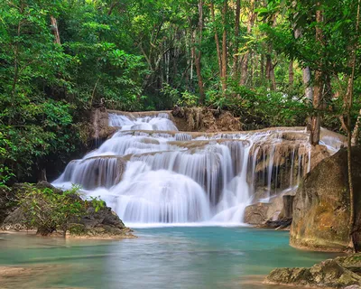 Обои для рабочего стола Таиланд Erawan Waterfall Kanchanaburi