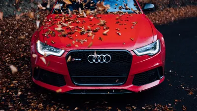 Audi a6 белая на дороге - обои на рабочий стол