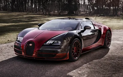 Обои красивый суперкар Bugatti Veyron в дыму, тумане на рабочий стол
