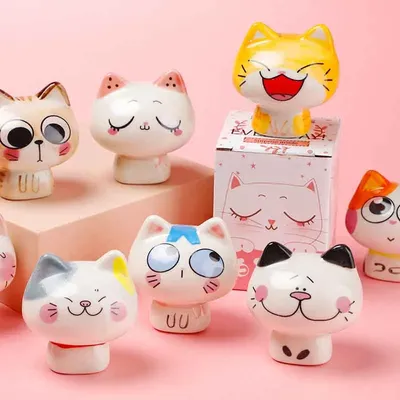 Kawaii аниме кошка украшение мини милый Рабочий стол комната керамическое  украшение милая серия настольное украшение Рождественский подарок |  AliExpress
