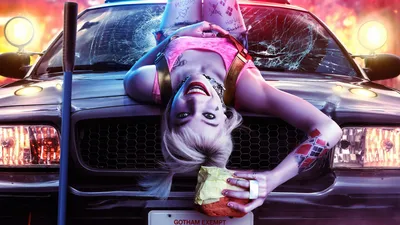 Живые обои Harley Quinn with Bat / скачать на рабочий стол