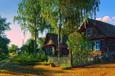 Туманное утро в деревне - обои для рабочего стола, картинки, фото