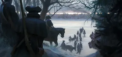Скачать обои Western Gerald Harvey Jones, вестерн, зима, ковбой, лошади на рабочий  стол 1152x864