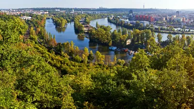 Обои для рабочего стола Прага Чехия Природа Пейзаж речка 3840x2160