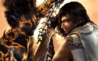 Обои Видео Игры Prince of Persia: The Two Thrones, обои для рабочего стола,  фотографии видео игры, prince of persia, the two thrones, принц, демон,  сражение, мечи Обои для рабочего стола, скачать обои